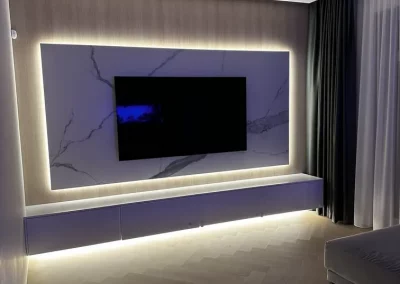 Innenausbau im Wohnzimmer eines Privatauftrags